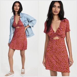 Free People Marsaille Cutout‎ Tie-Waist Mini Dress Size M New with Tags